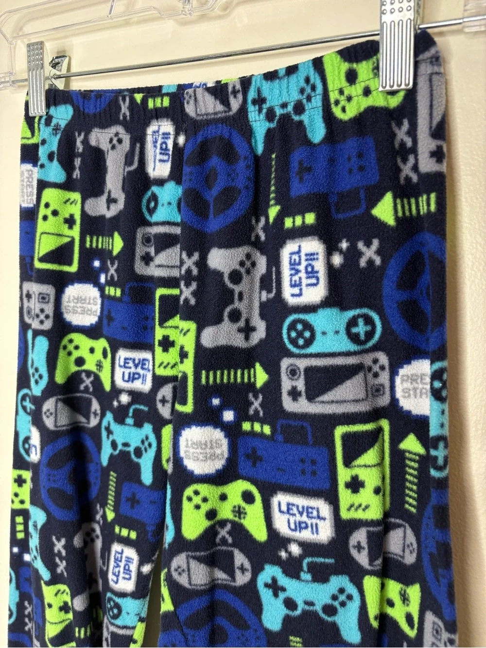 Children’s Place Boys Gaming Fleece Pajama Bottoms - Blue & Neon Green M 7/8